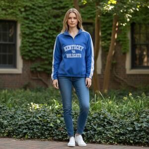 VTG ProEdge Kentucky Fleece 1/4 Pullover Mens XL Blue/Gray Wildcats UK Big Blue